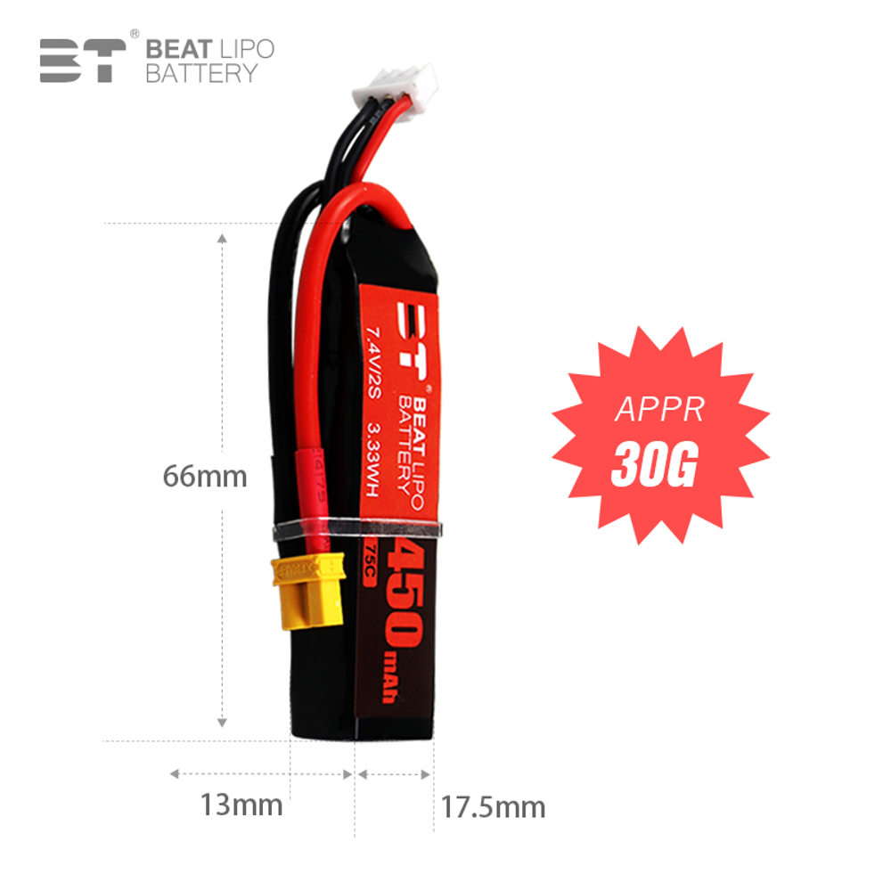 BEAT 2S 7.4V 450mAh 75C LiPo B - Drone Battery Li-Ion ulasan dan harga
