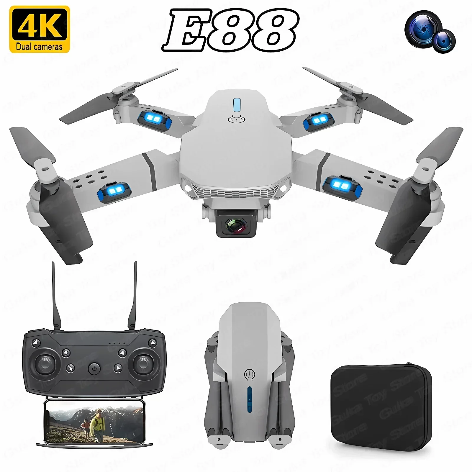E88 Pro WIFI FPV Drone Wide An - Drone Battery Box ulasan dan harga