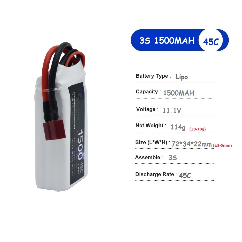 11.1V LiPo Battery 3S 1500mah  - Drone Battery Connector ulasan dan harga