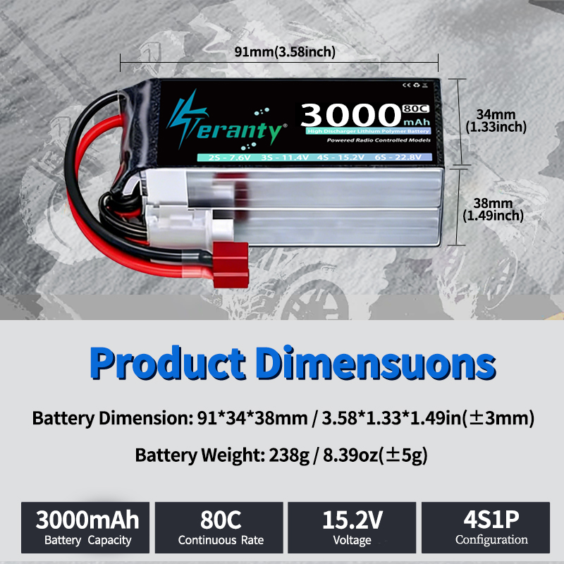 2Pcs TERANTY 14.8V 15.2V Lipo  - Drone Battery Connector ulasan dan harga